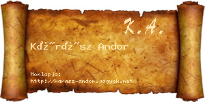 Kárász Andor névjegykártya