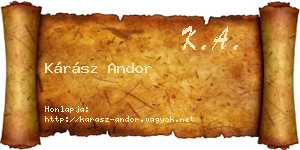 Kárász Andor névjegykártya