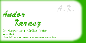 andor karasz business card